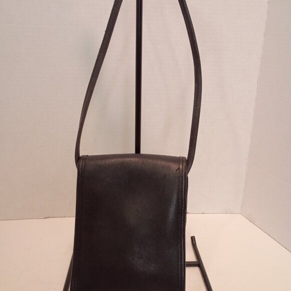 1995 COACH Scooter Bag Black Leather Compact Crossbody Swivel Clasp K5D 9893 - Picture 5 of 15